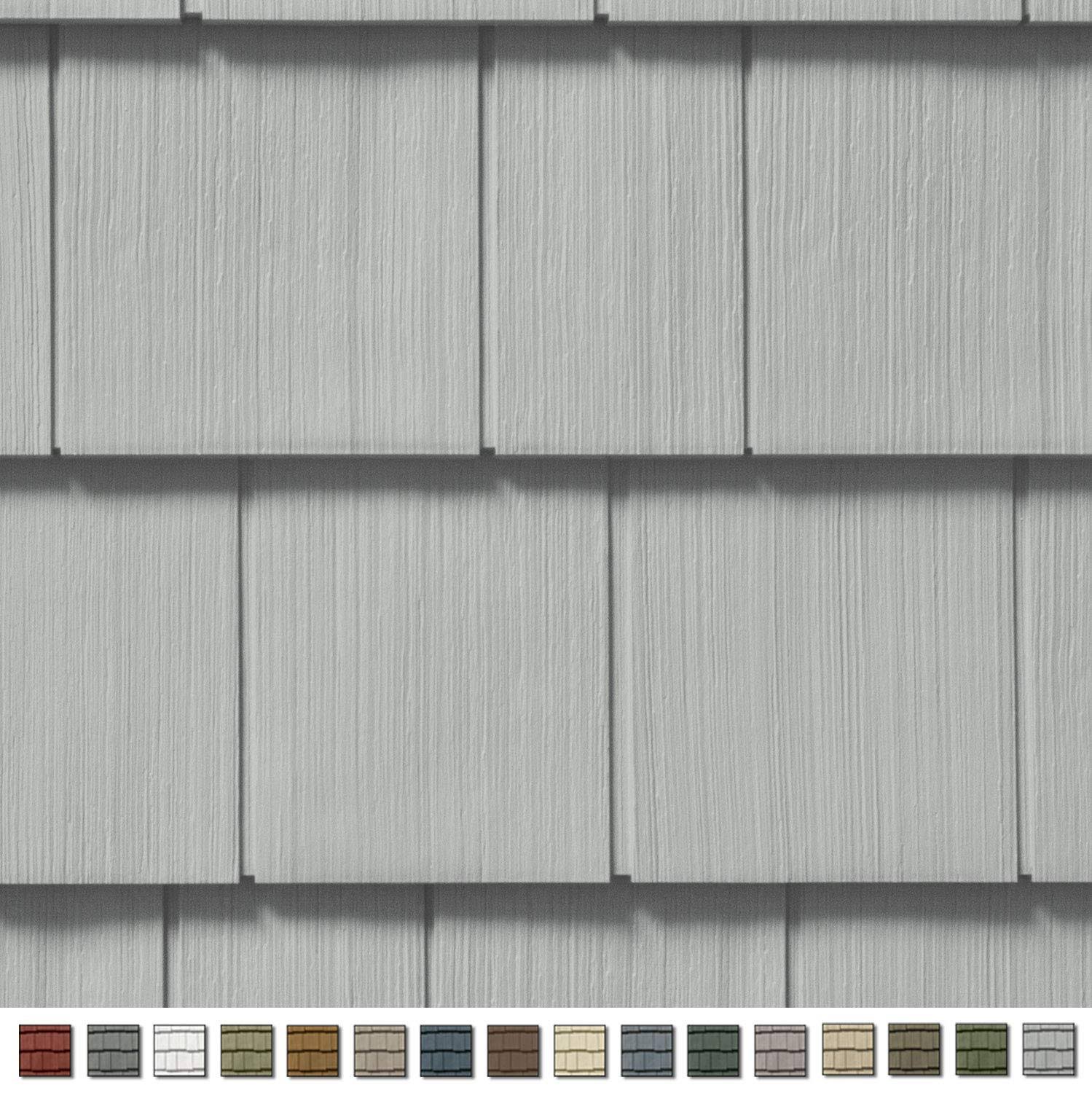 Cedar Impressions Double 7in. Straight Edge Perfection Shingles Siding (1/2 Square) Sterling Gray 633354