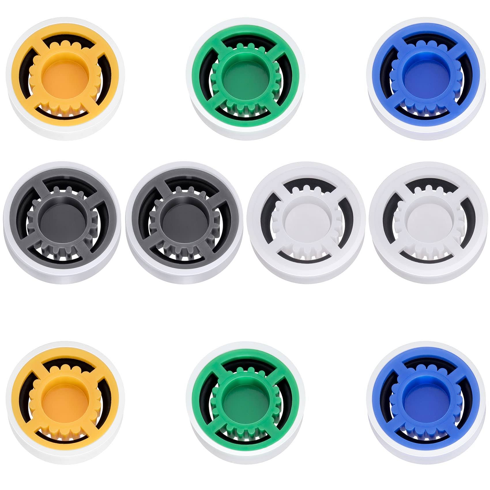 PAGOW 10pcs Shower Flow Reducer Limiter, GPM 1.5 1.8 2.0 2.5 3.0 Shower Head Flow Restrictor, Shower Head Water Saver Adapter Set for Handheld