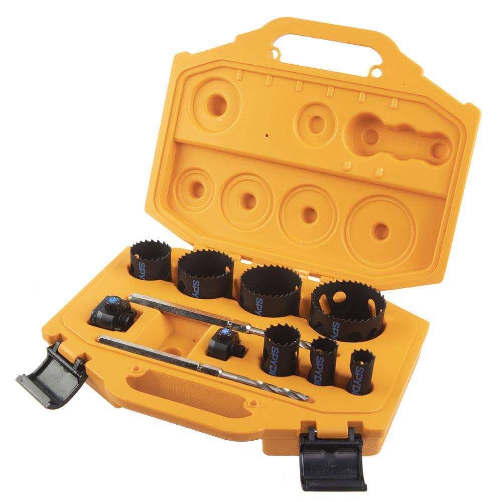 Spyder 11-Piece Bi-Metal Arbored Adjustable Hole Saw Kit Set 600886