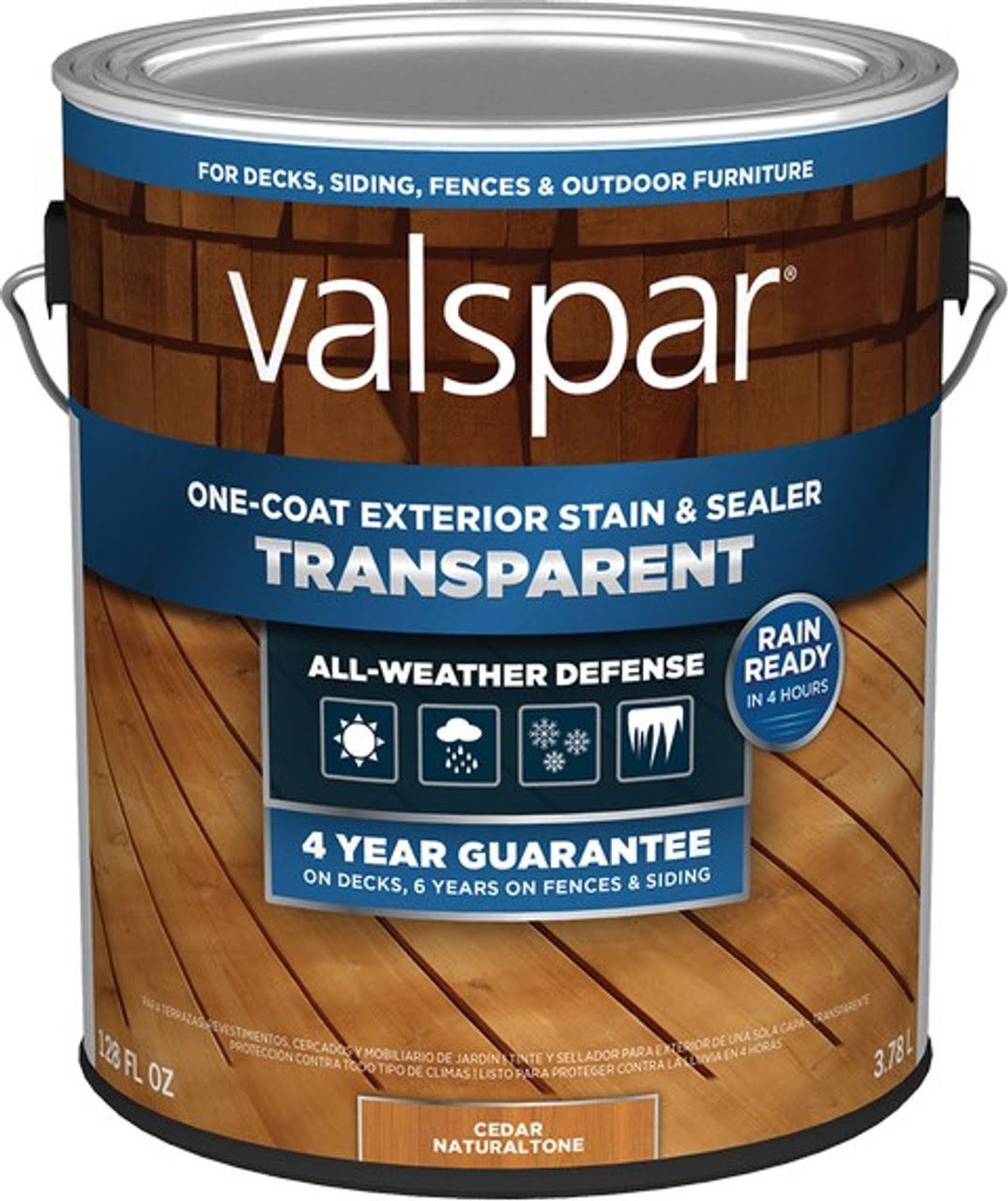 Valspar Pre-Tinted Cedar Naturaltone Transparent Exterior Wood Stain and Sealer (1-Gallon) in Gold | VL1028075-16