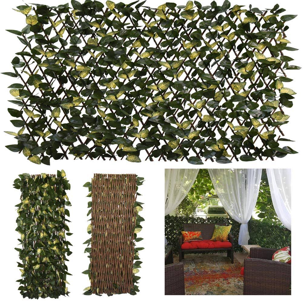 GLANT Expandable Fence Privacy Screen for Balcony Patio Outdoor,Decorative Faux Ivy Fencing Panel,Artificial Hedges (Single Sided Leaves) (1,