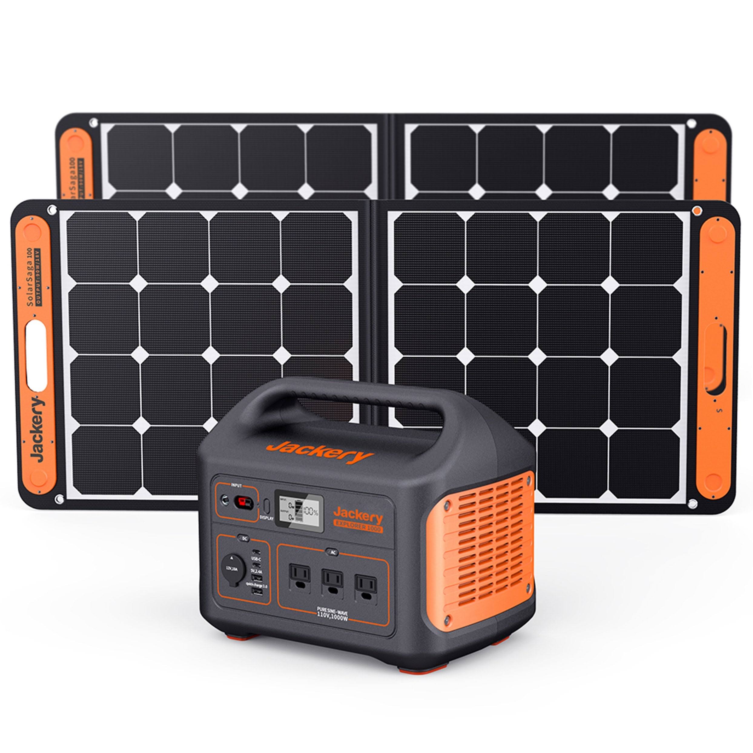Jackery Solar Generator 1000 (Explorer 1000 + 2 SolarSaga 100w)