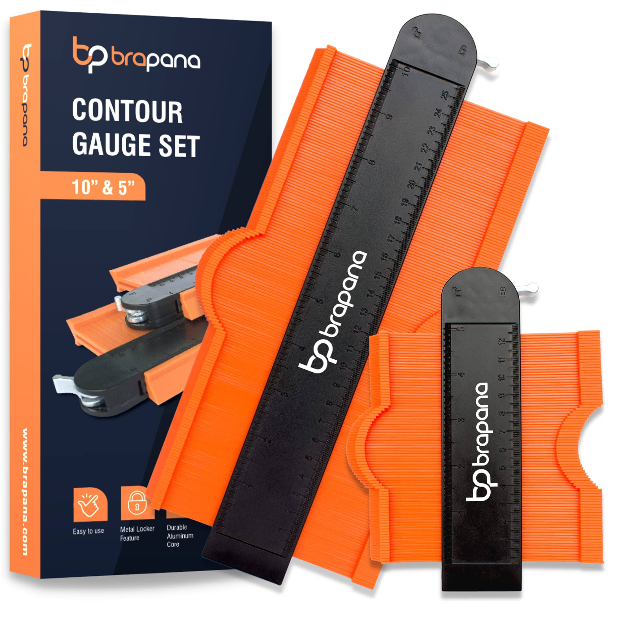 BRAPANA Contour Gauge with Lock Set 10
