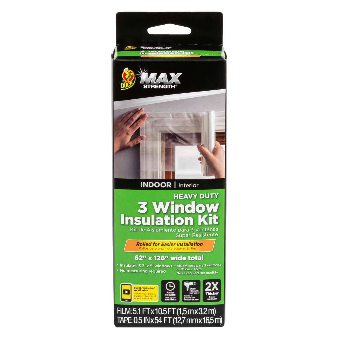 Duck Max Strength Rolled Plastic Window Insulation Kit- Clear- 62 x 126 in