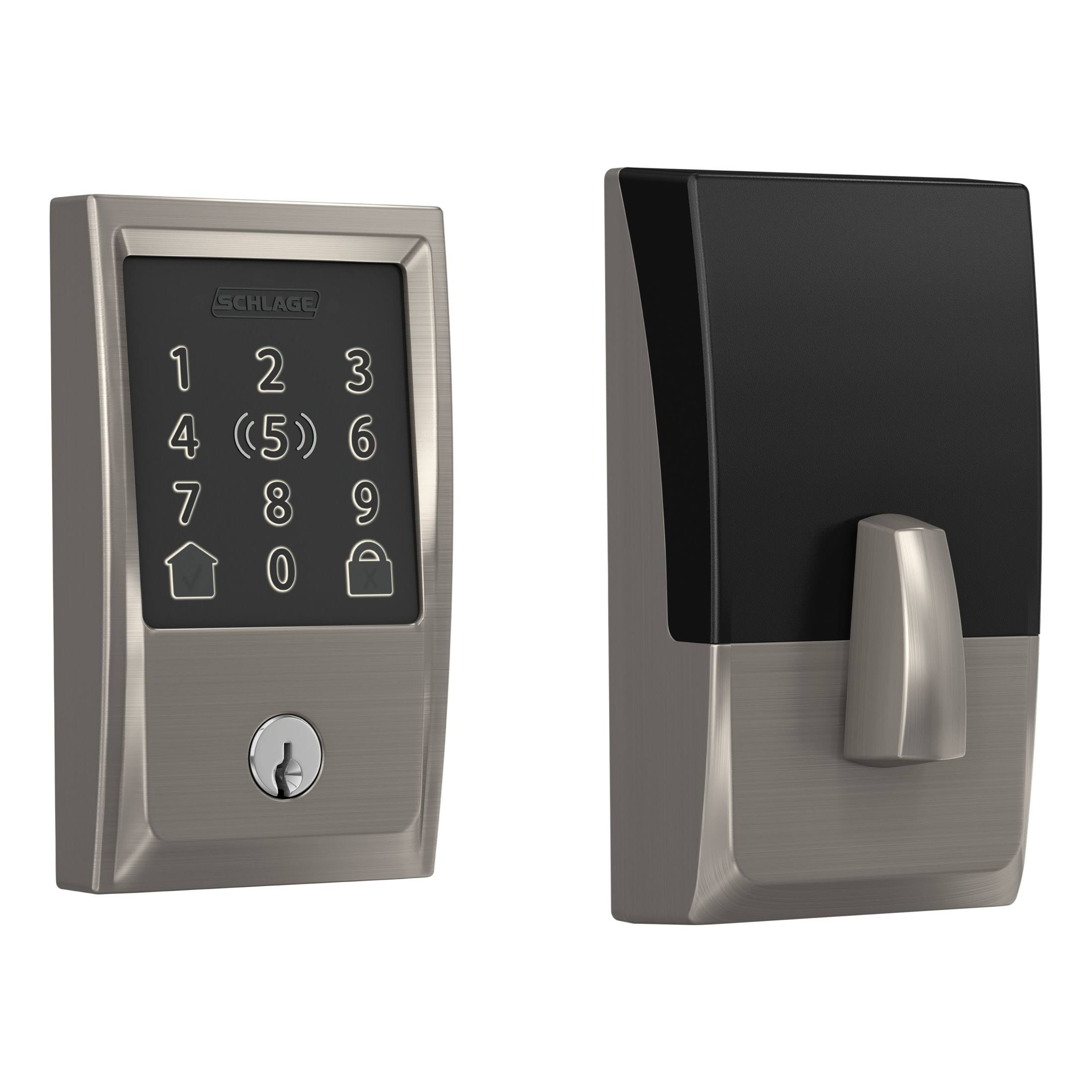 Schlage Encode Plus Satin Nickel Metal WiFi Deadbolt with Century Trim