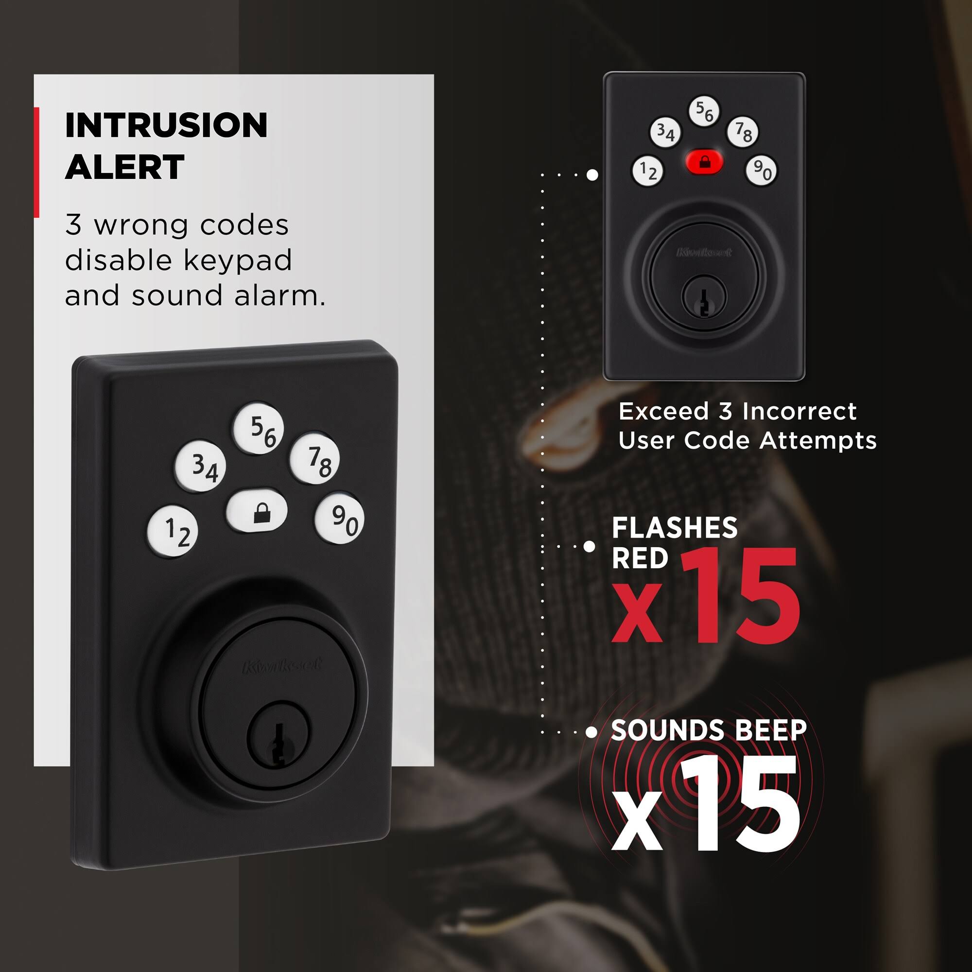 Kwikset Powerbolt Matte Black Zinc Electronic Deadbolt