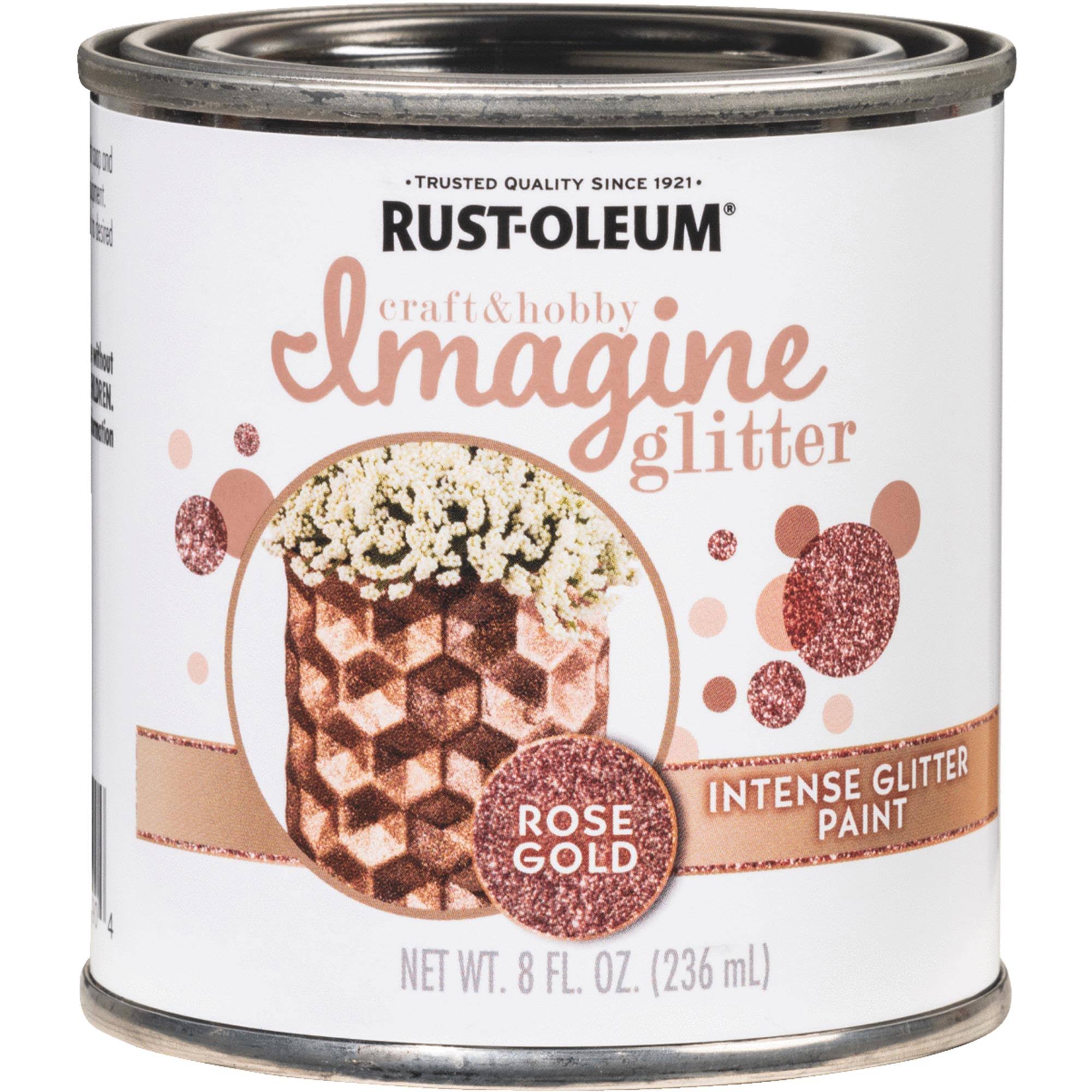 Rust-Oleum Imagine Intense Glitter Paint- Rose Gold, 8 oz