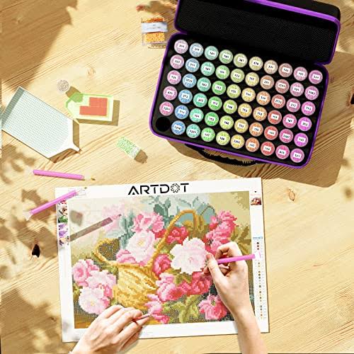 ARTDOT Diamond Painting Storage Containers, 60 Slots Diamond Painting Shockproof