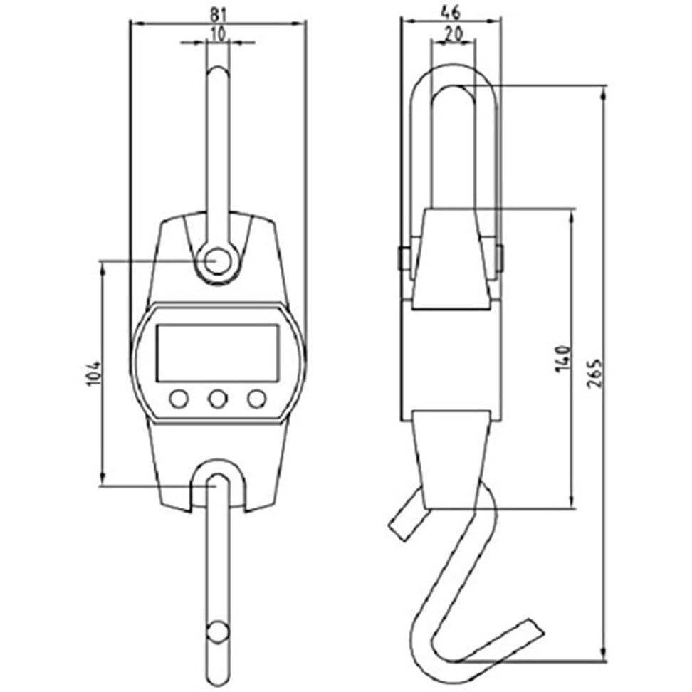 Outmate Mini Digital Crane Scale 300kg/600lbs with LED Plastic Shell,Blue
