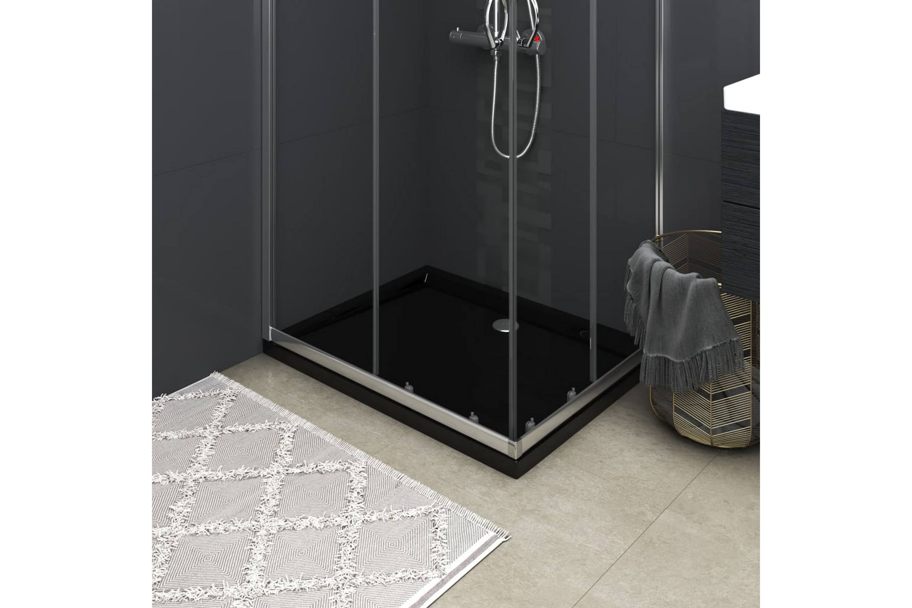 vidaXL Rectangular ABS Shower Base Tray Black 31.5