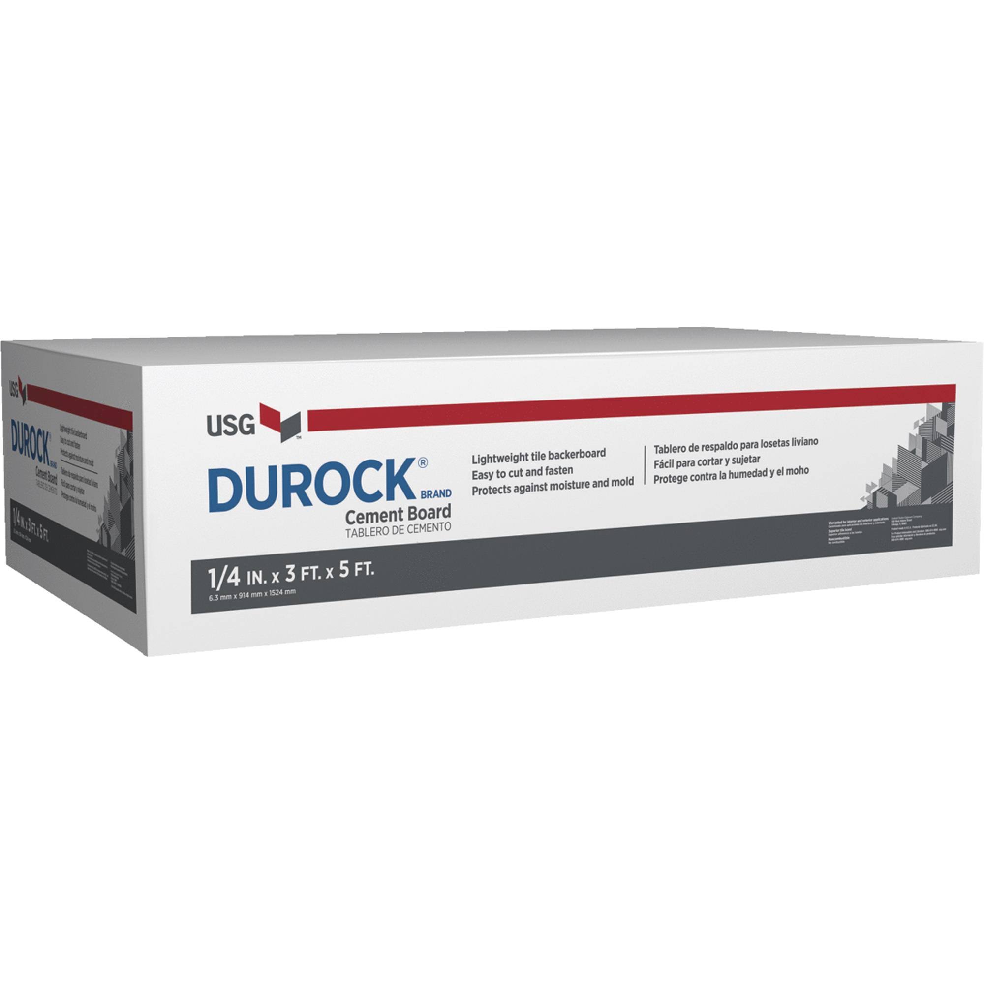 Durock 1/4 in. x 3 x 5 ft. Interior Cement Board