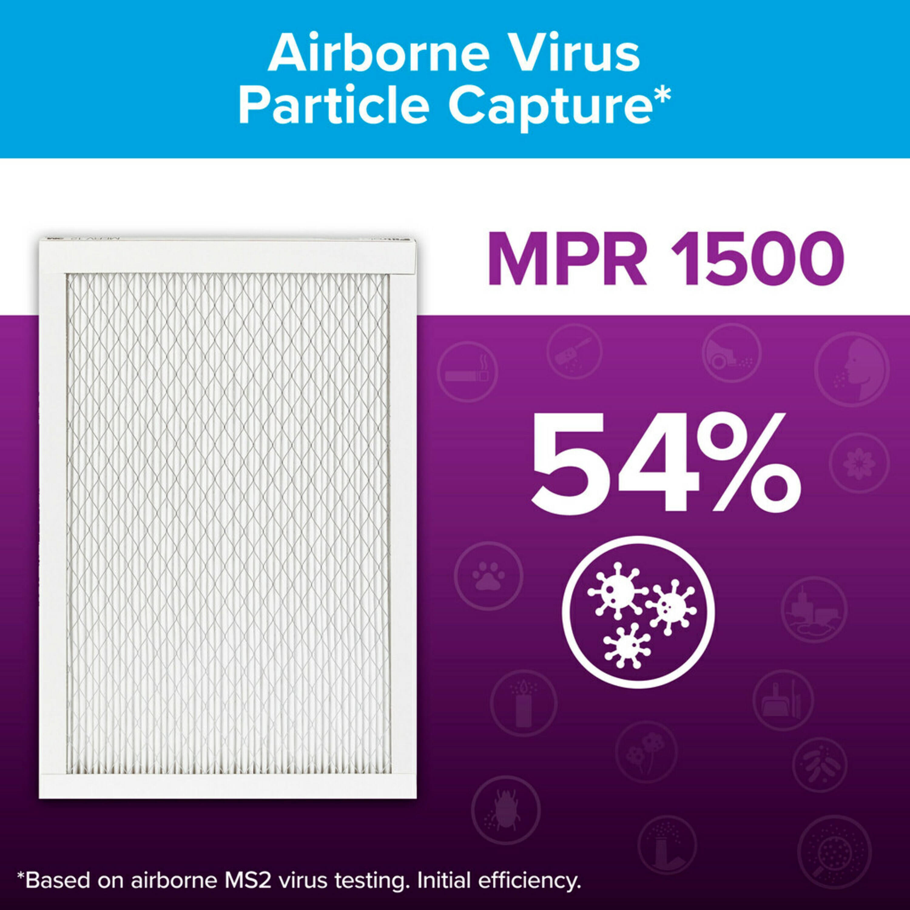 Filtrete 18-in W x 30-in L x 1-in MERV 12 1500 MPR Allergen, Bacteria and Virus Electrostatic Pleated Air Filter | 2028DC-9