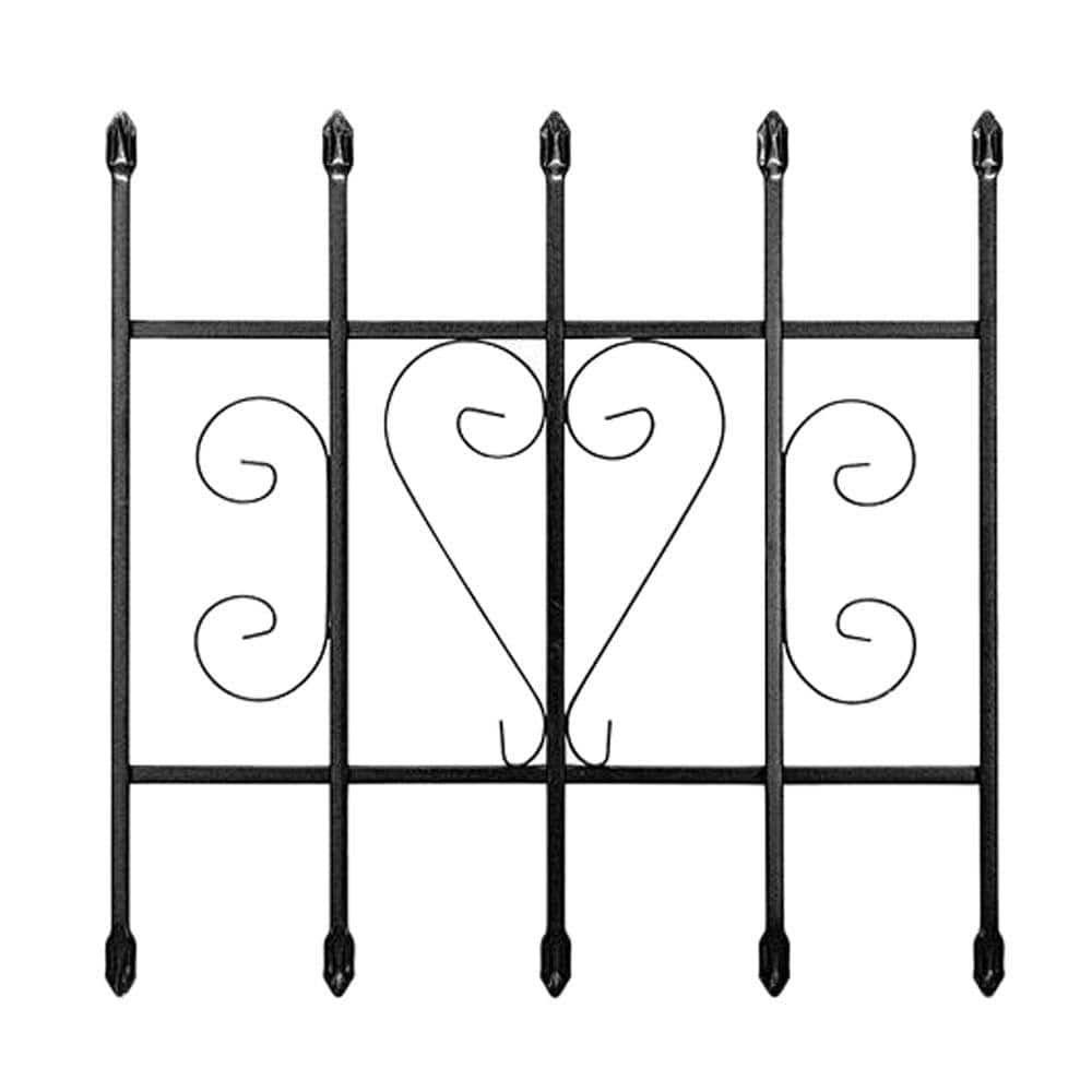 Unique Home Designs 24 in. x 24 in. Su Casa Black 5-Bar Window Guard