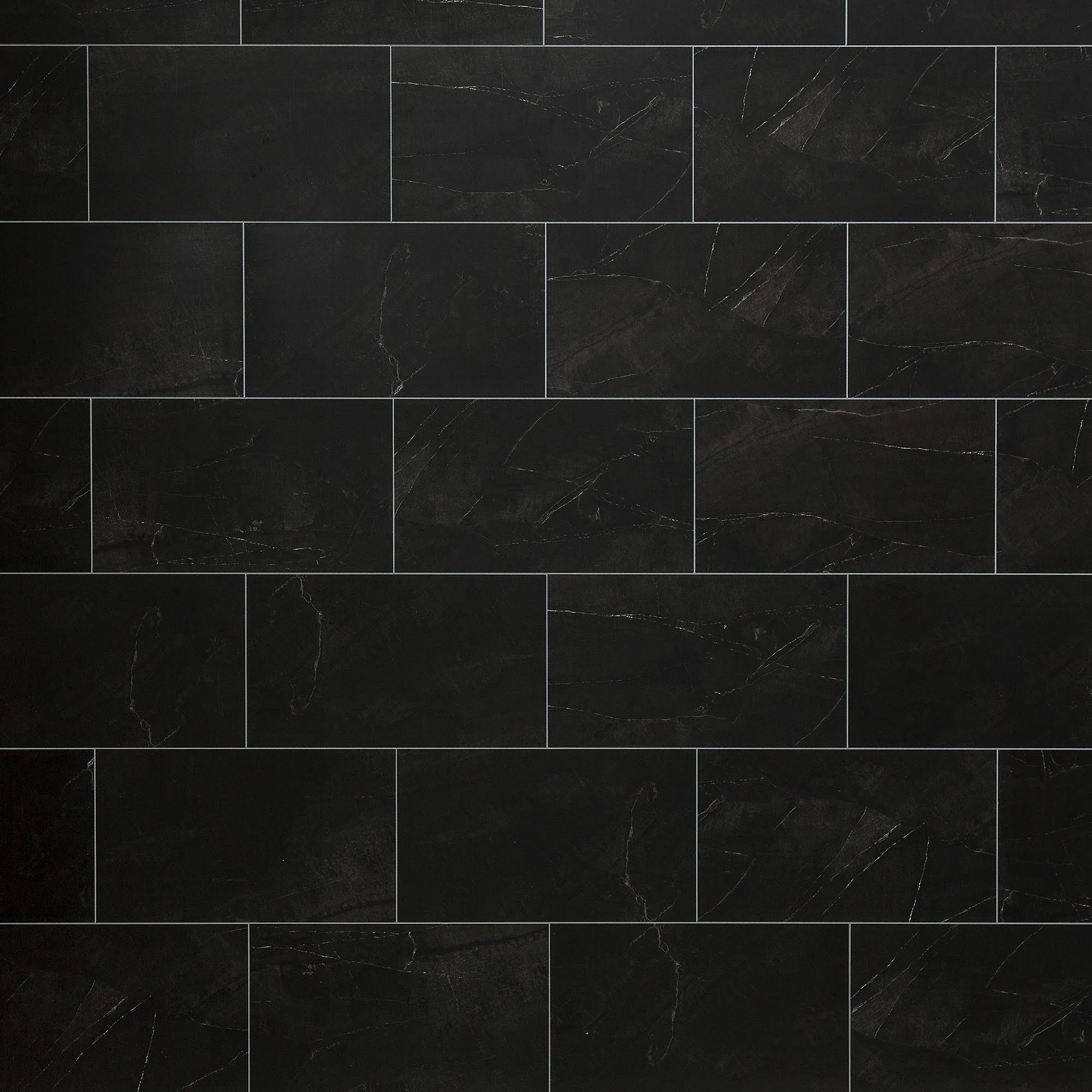 Palisade Wall Tile Shower Kit- 25.6 in. x 14.8 in. Tile Kit- Black Ice