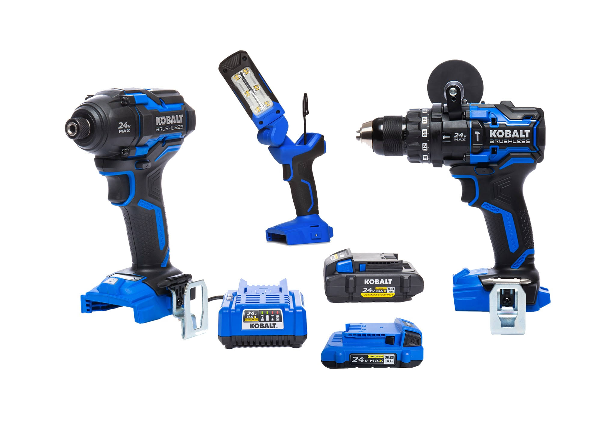 Kobalt KXLC 3024A-03 XTR 3-Tool 24-Volt Max Brushless Power Tool Combo Kit with Hard Case (2-Batteries Included and Charger Included)