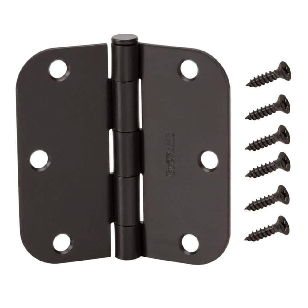 Everbilt 3-1/2 in. x 5/8 in. Radius Oil-Rubbed Bronze Door Hinge Value Pack (24 per Pack) 13685