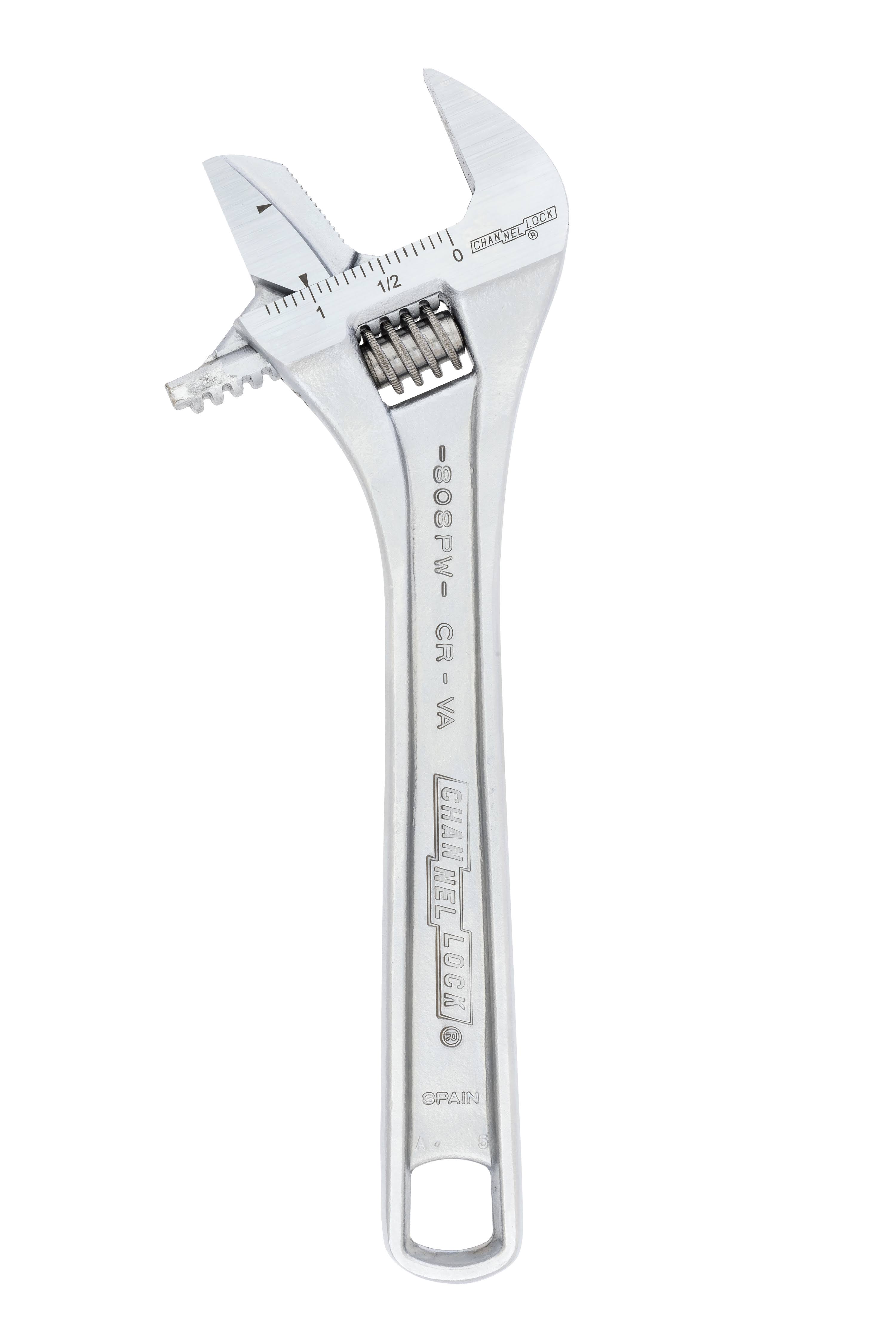 Channellock 808PW 8 in. Reversible Jaw Adjustable Wrench Chrome
