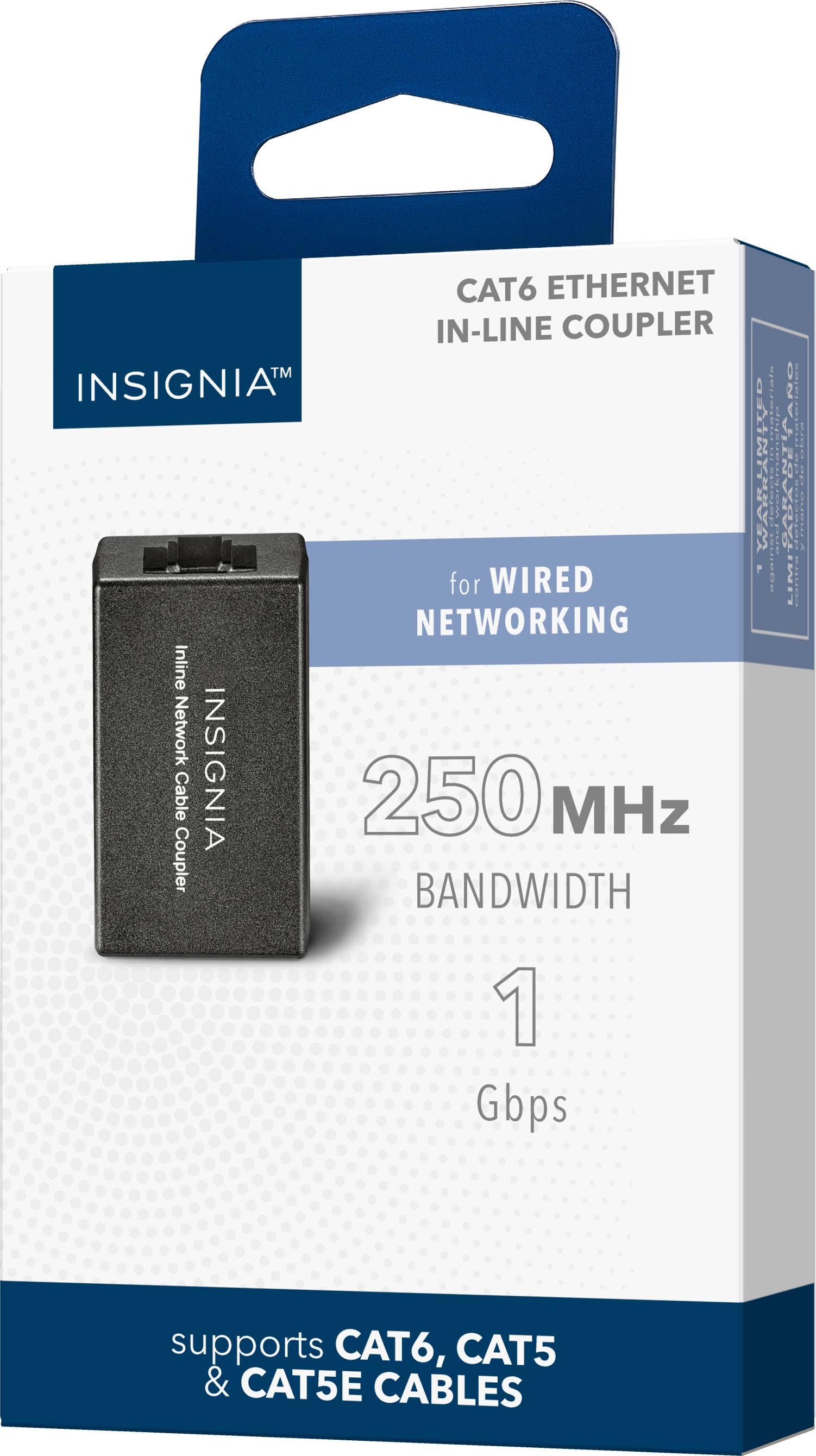 Insignia- Cat-6 RJ-45 In-Line Coupler- Black