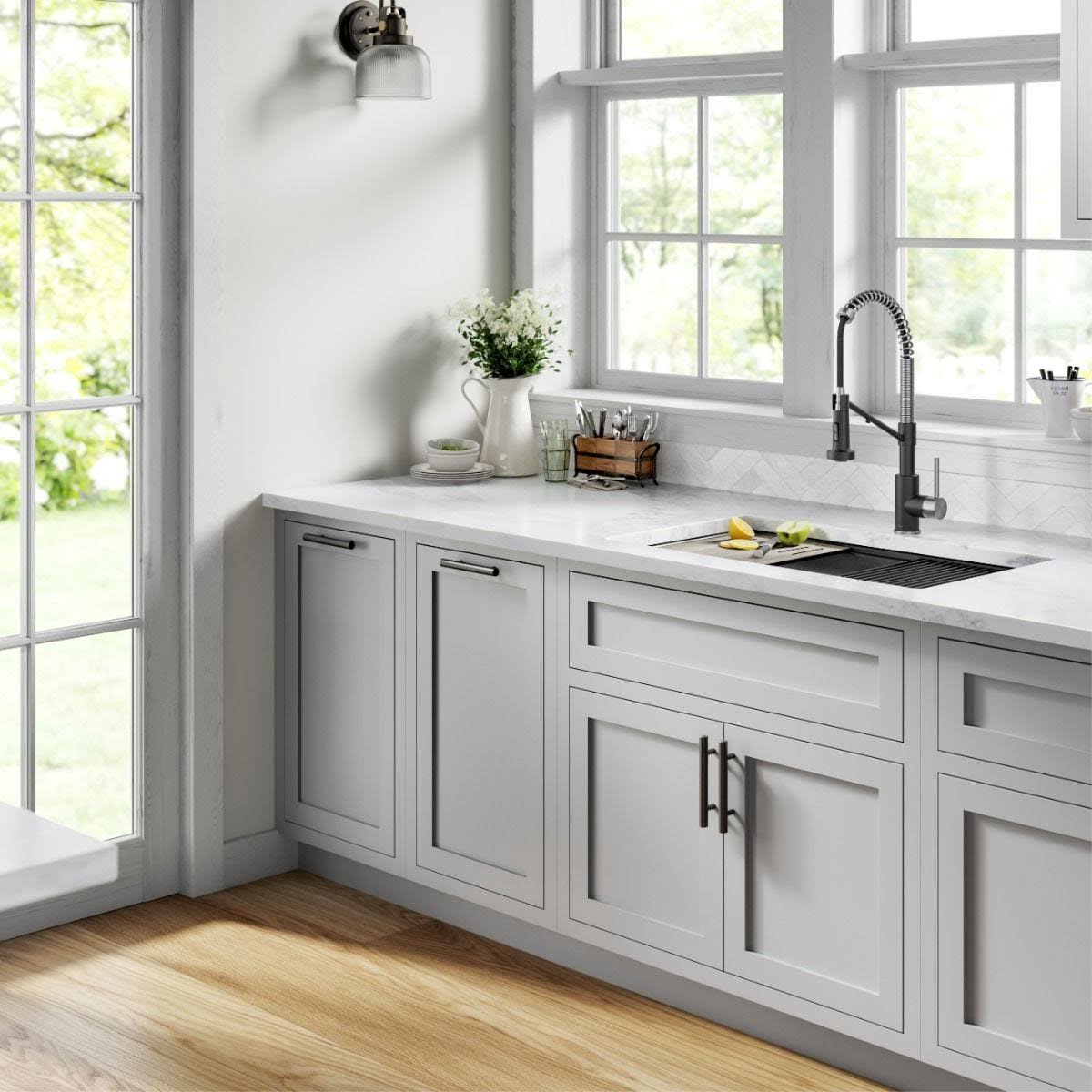 Kraus KFF-1610SFSMB Bolden 2-in-1 Commercial Style Pull-Down Single Handle Water Filter Kitchen Faucet for Reverse Osmosis Spot-Free Stainless Steel &