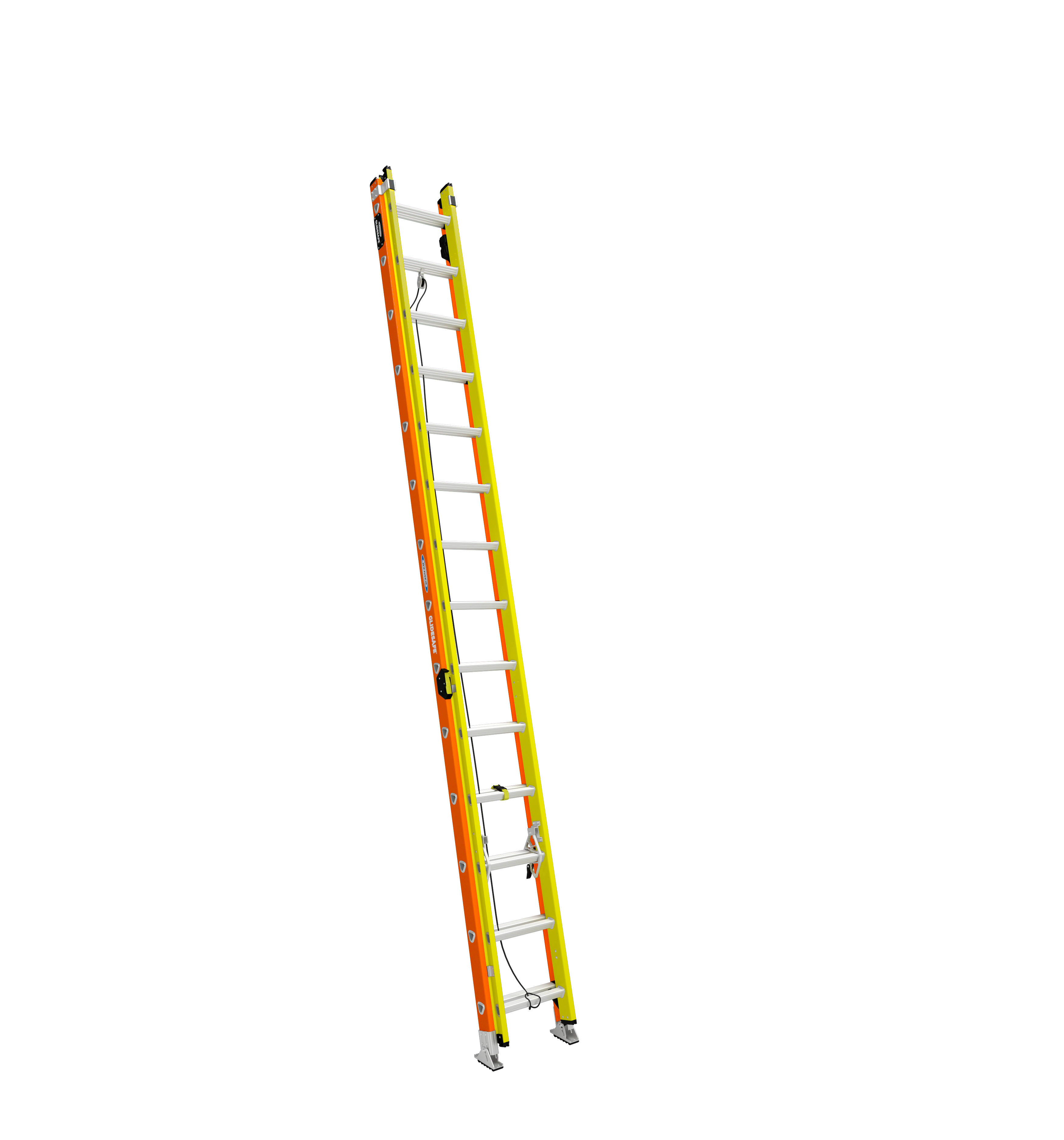 Werner Glidesafe Extension Ladder Fiberglass Tri Rung Type iA 28'