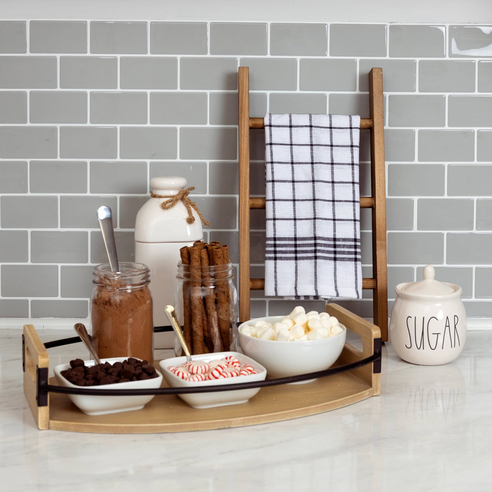 Stratton Home Decor Farmhouse Decorative Wood Tabletop Ladder