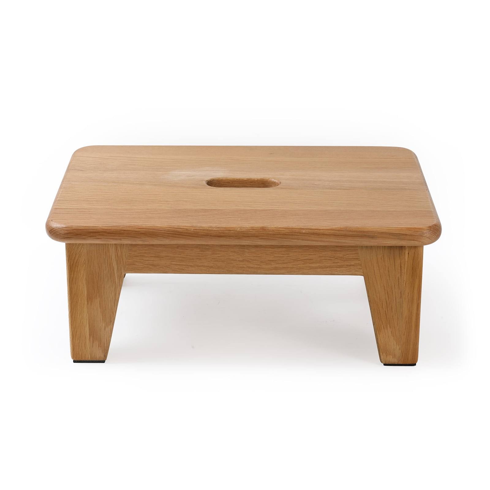 CONSDAN Step Stool for Bed, USA Grown Oak,Wooden Step Stool for Adults