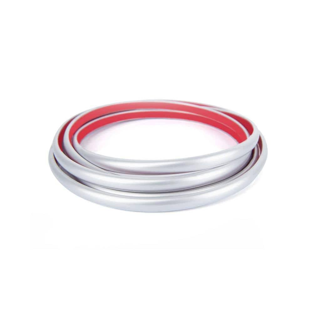 Art3d Self-Adhesive Liner for Corner Decor Silver 120 in. x 0.5 in. Glossy PVC Peel and Stick Tile Trim for Backsplash Edge