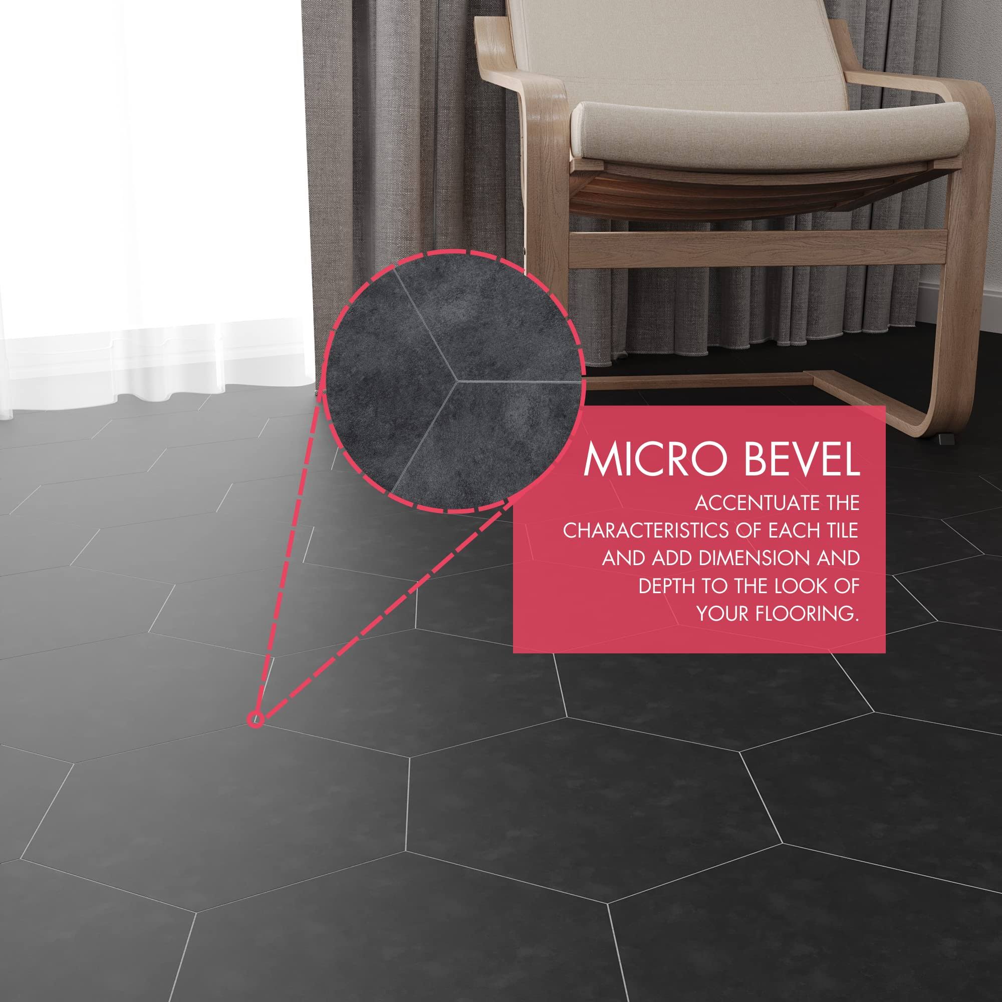 Lucida USA BaseCore Hex Dark Gray 12 Mil x 5.75 in. W Waterproof Peel and Stick Vinyl Plank Flooring (21.5sqft/case)