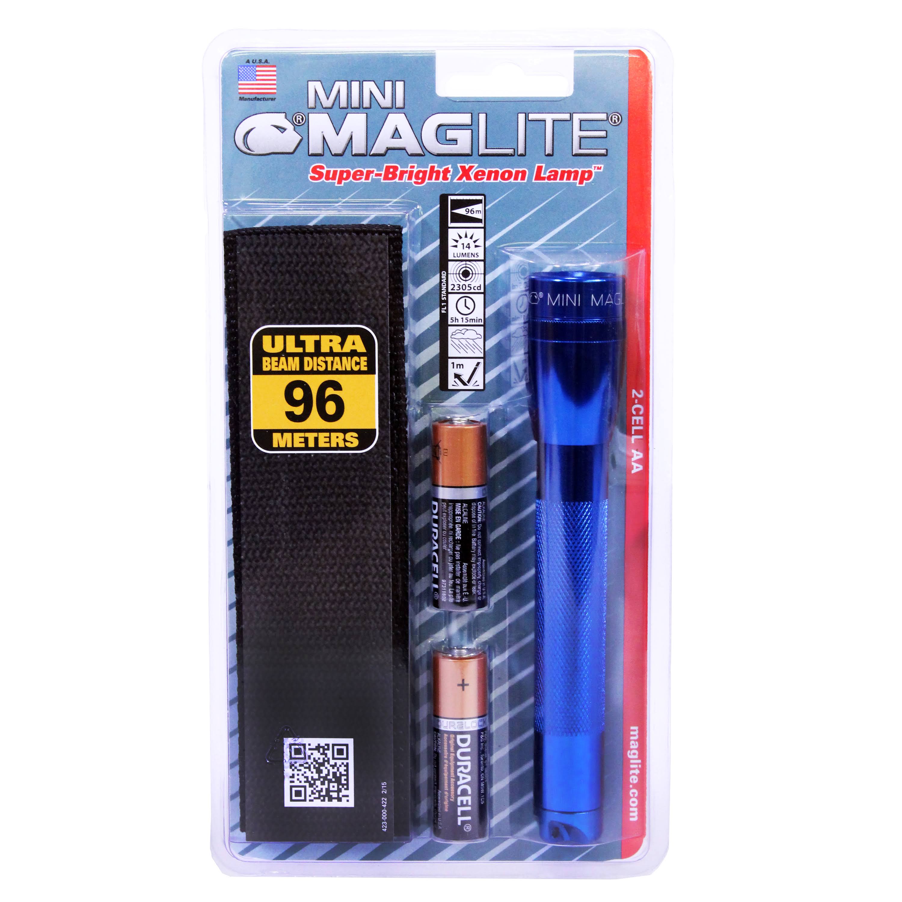 Maglite Mini AA Flashlight with Holster- Blue