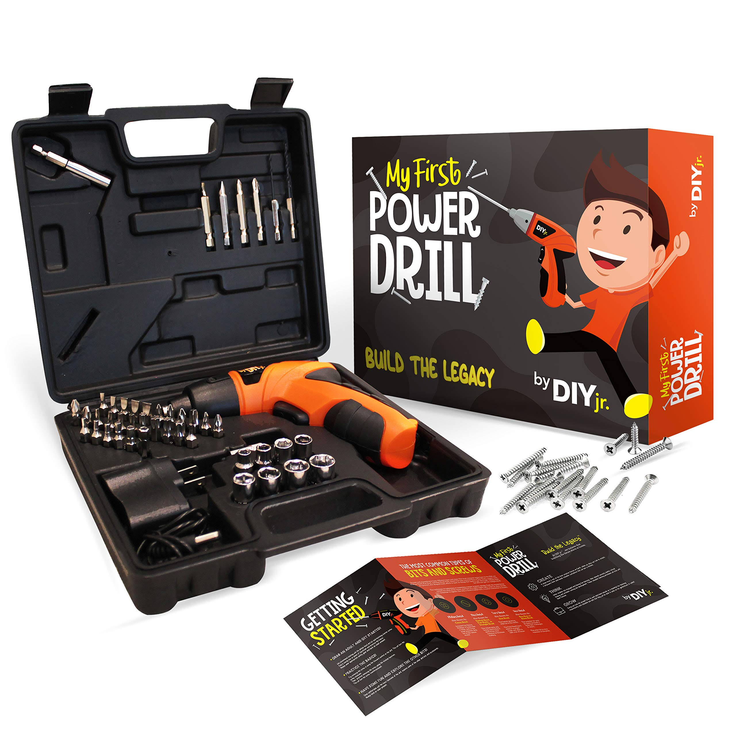 My First Power Drill Set- Real Cordless Drill for Boys and Girls- Lightweight