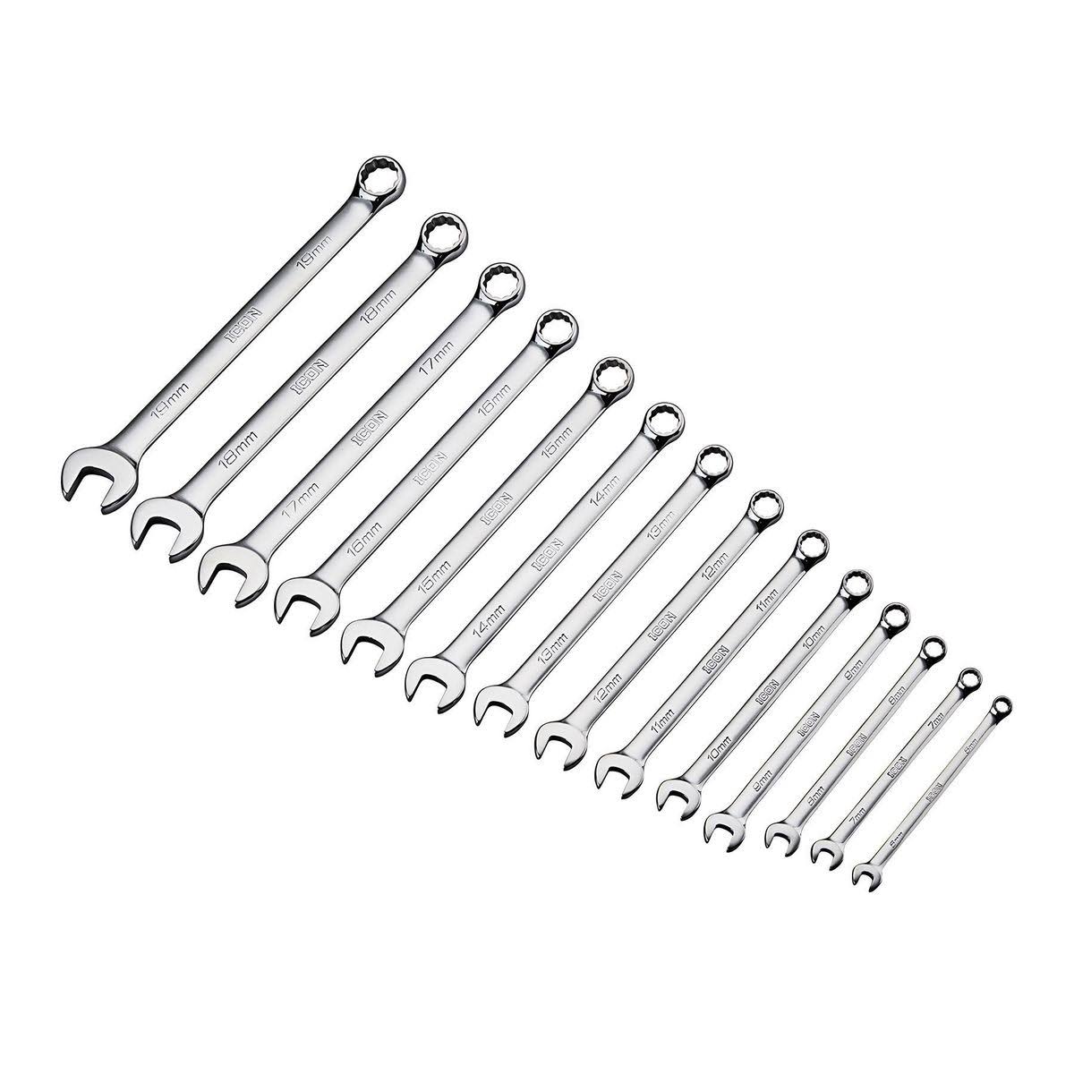 Icon 14 PC Metric Professional Combination Wrench Set 64709