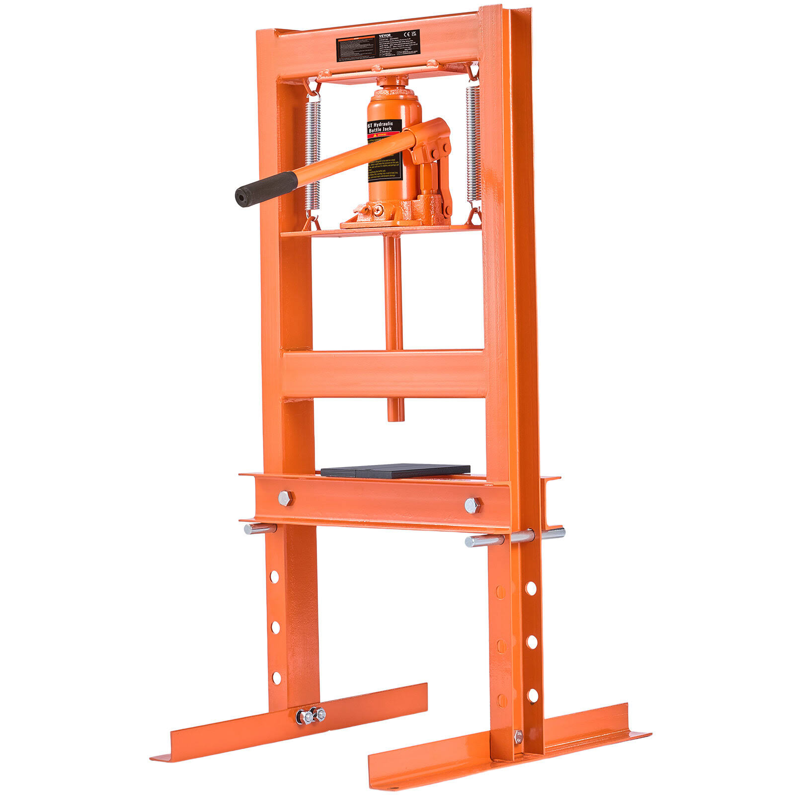 VEVOR Hydraulic Shop Press, 6 Ton H-Frame Hydraulic Garage/Shop Floor Press, Adjustable Shop Press with Press Plates, Heavy Dut
