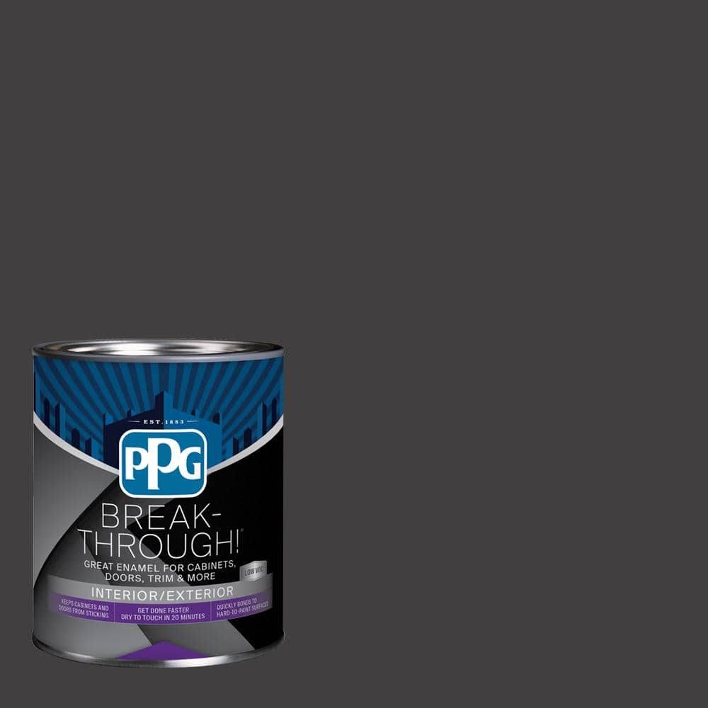 1 qt. PPG1001-7 Black Magic Satin Door, Trim & Cabinet Paint