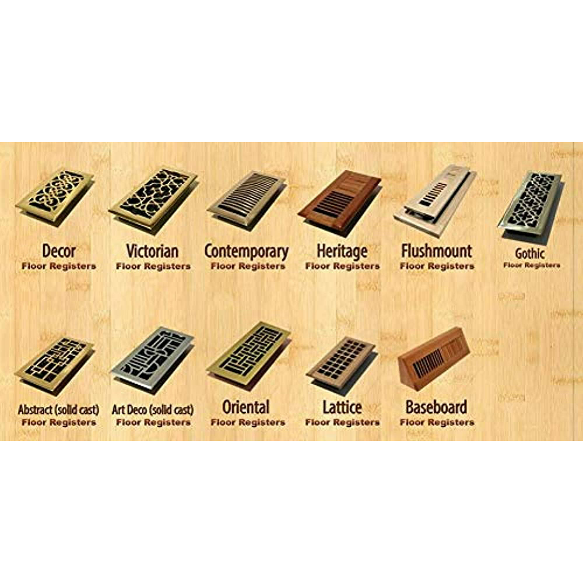 Decor Grates SPH408-A Floor Register 4x8 Antique Brass