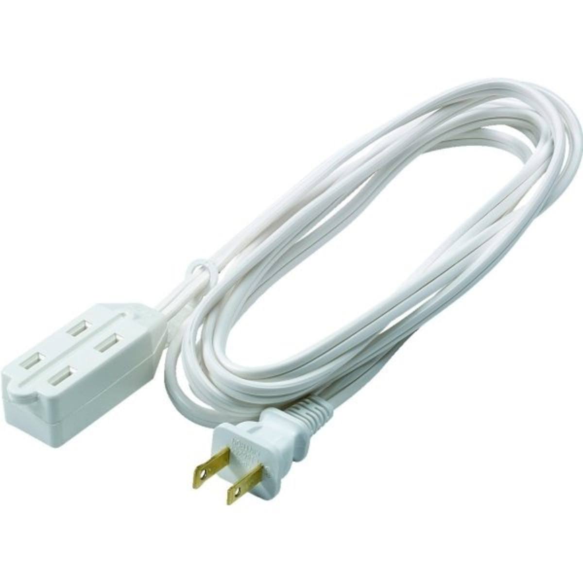 Prime EC660609 9' 16/2 SPT-2 White Household Extension Cord