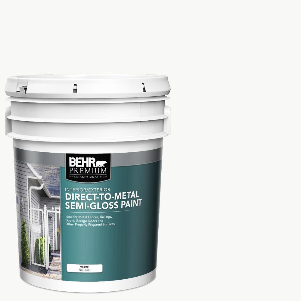 5 gal. White Semi-Gloss Direct-to-Metal Interior/Exterior Paint