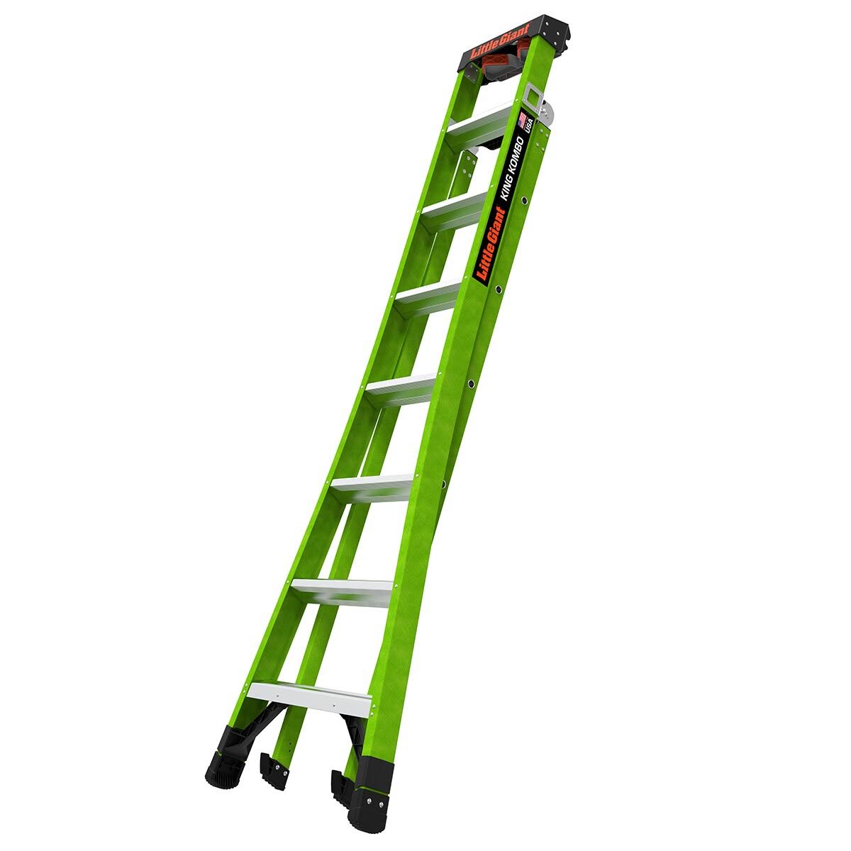 Little Giant Ladders King Kombo 2 Pro M8 Fiberglass 17.2-ft Reach Type 1aa- 375 lbs. Capacity Combination Multi-Position Ladder 13908-002