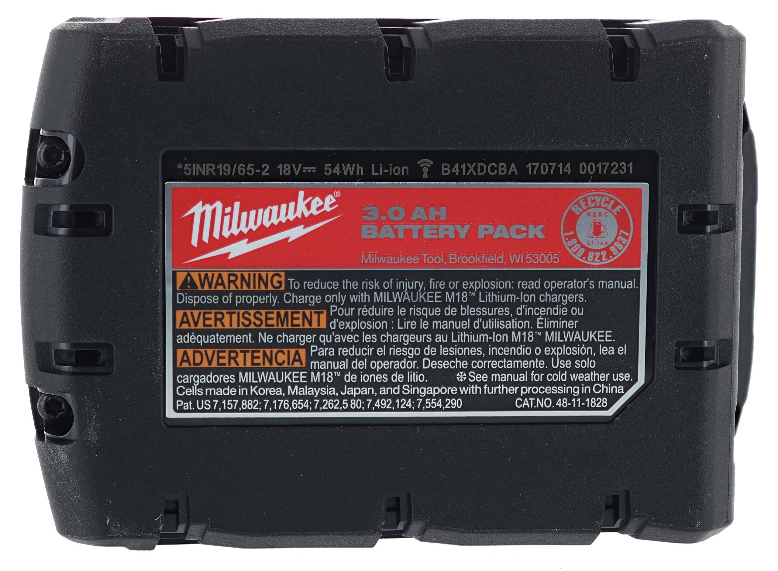 Milwaukee 48-11-1828 M18 XC Red Lithium 18-Volt Lithium-Ion Cordless, 2 Pack