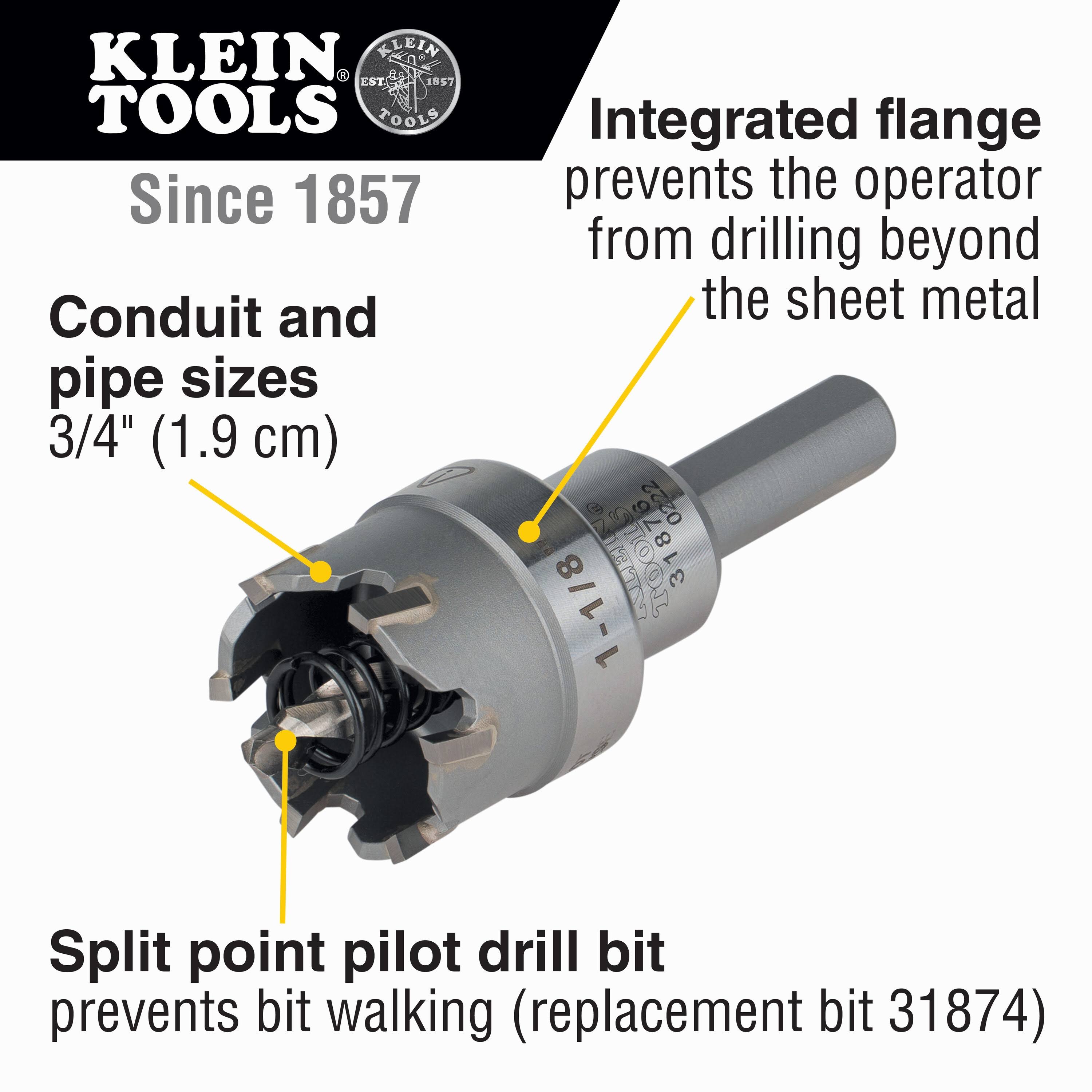 Klein Tools 31876 1-1/8 in Carbide Hole Cutter