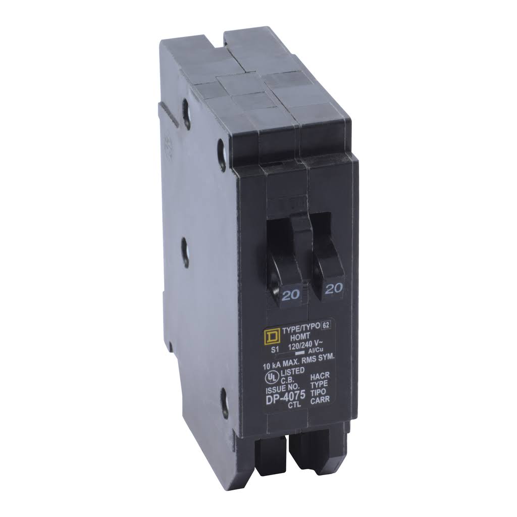 Square D Homeline Tandem Circuit Breaker, 20 Amp