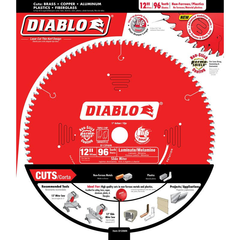 Freud D1296N Diablo 12 inch 96 Tooth Saw Blade