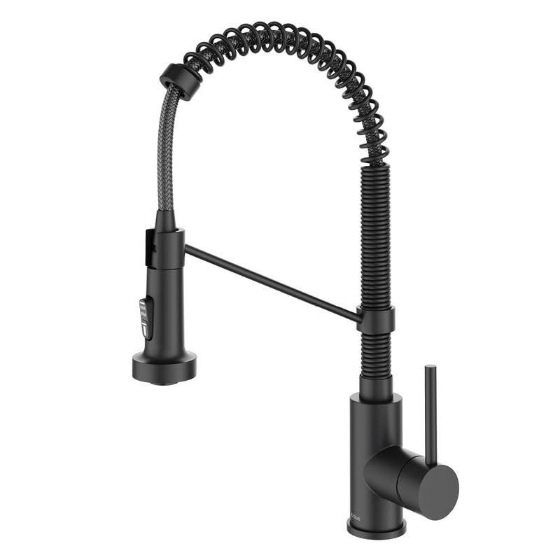 Kraus Bolden Matte Black Single Handle Pull-Down Touchless Kitchen Faucet | KSF-1610MB