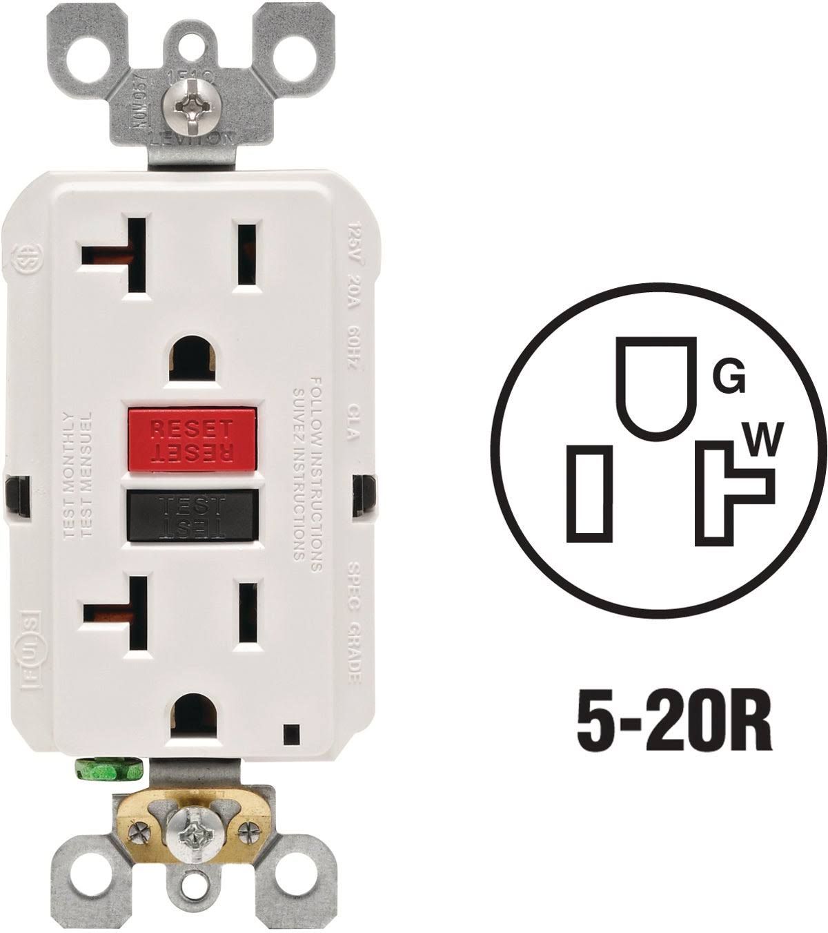 Leviton 20-Amp GFCI Outlet