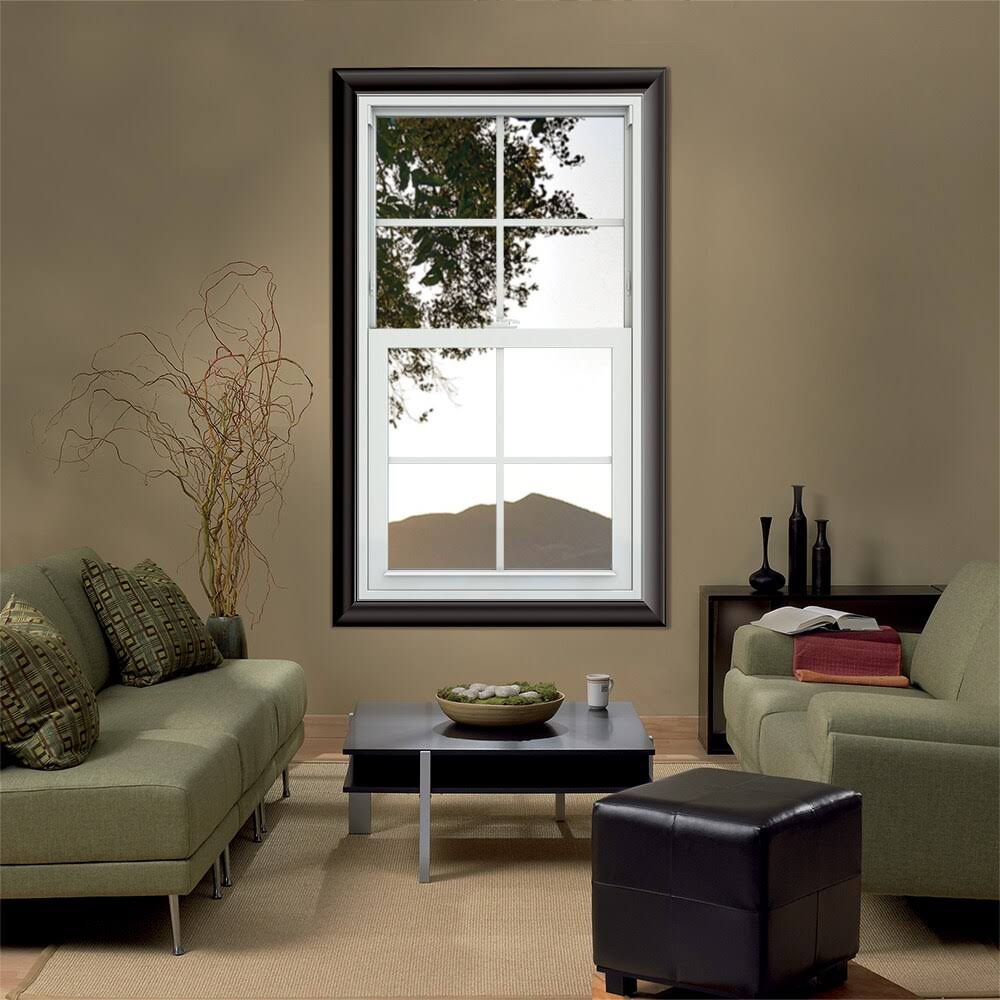 JELD-WEN V-2500 Vinyl Double Pane Double Strength New Construction Single Hung Window (Rough Opening: 24-in x 48-in; Actual: 23.5-in x 47.5-In)