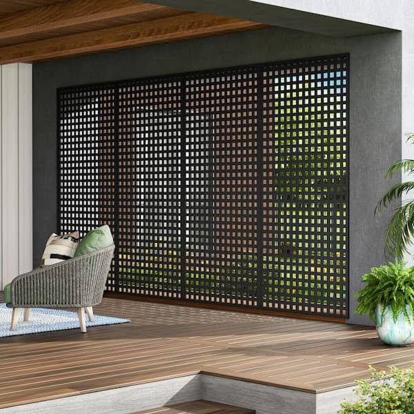 Freedom 1-in x 48-in x 8-ft Black Vinyl Privacy Lattice | 73053435