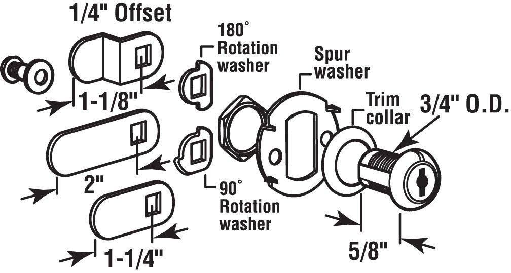 Prime-Line U9941 Drawer and Cabinet Lock