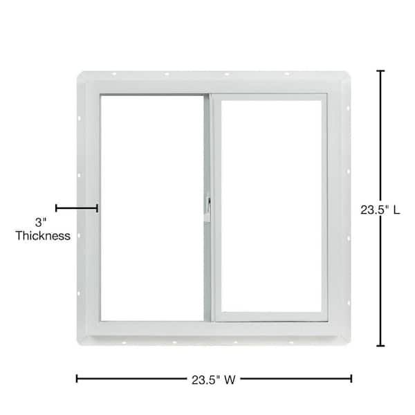 Single Slider Dual Pane Windows 23.5 in. x 23.5 in. Insulated Glass Screen Solid