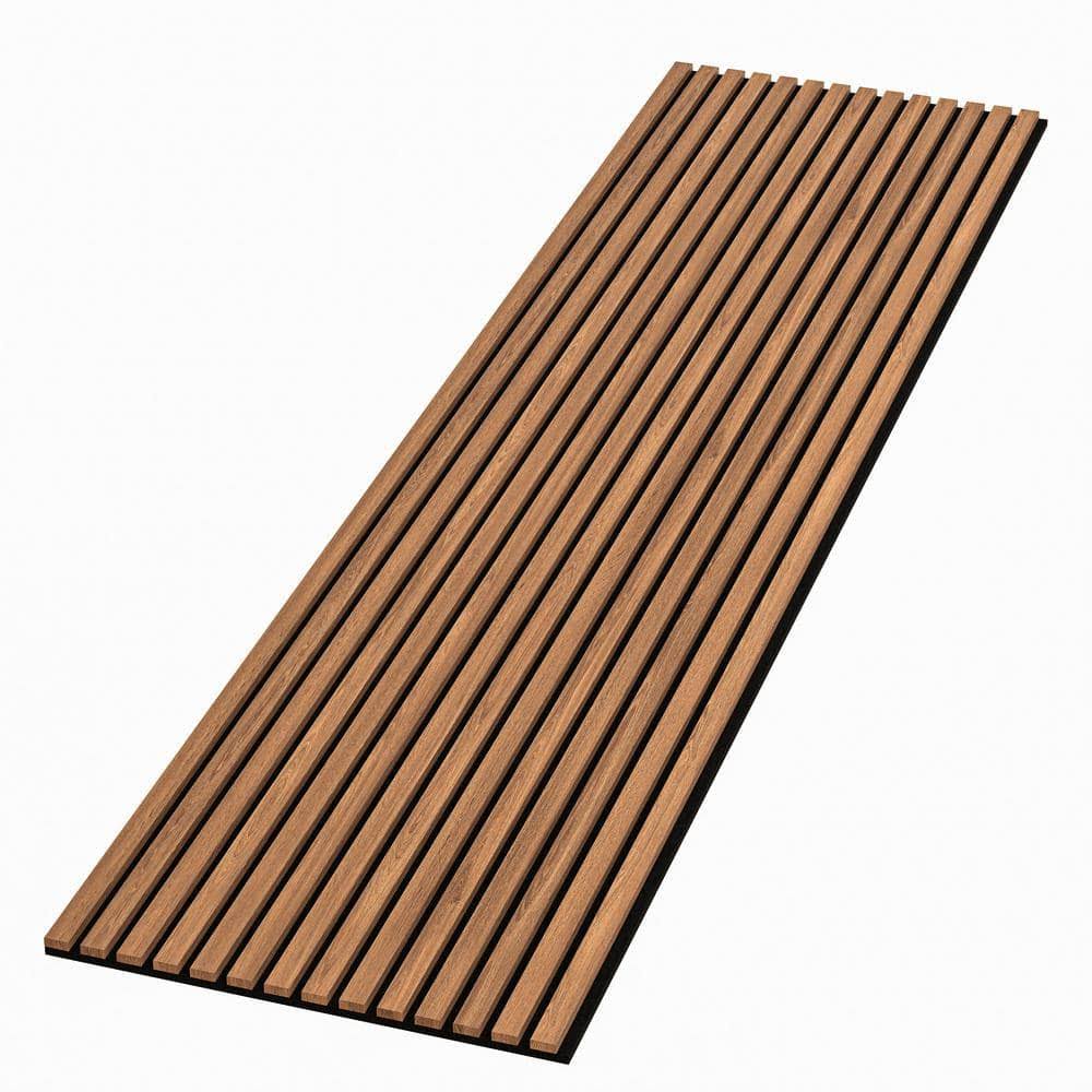 Ejoy 94 in. x 23.6 in x 0.8 in. Acoustic Vinyl Wall Cladding Siding Board in Warm Light Oak Color (Set of 1 Piece)