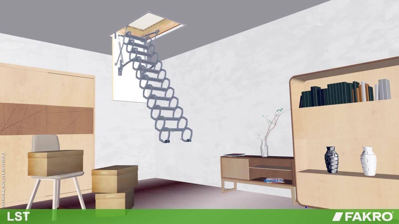 Fakro 66822 LST Scissor Insulated Attic Ladder 300lbs