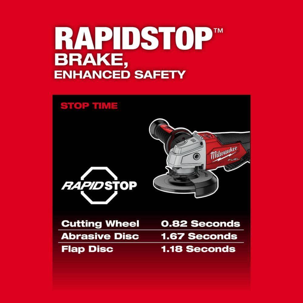 Milwaukee 2880-20-48-59-1850 M18 Fuel 18V Lithium-Ion Brushless Cordless 4-1/2 in./5 in. Grinder and Starter Kit w/(1) 5.0 Ah Battery and Charger